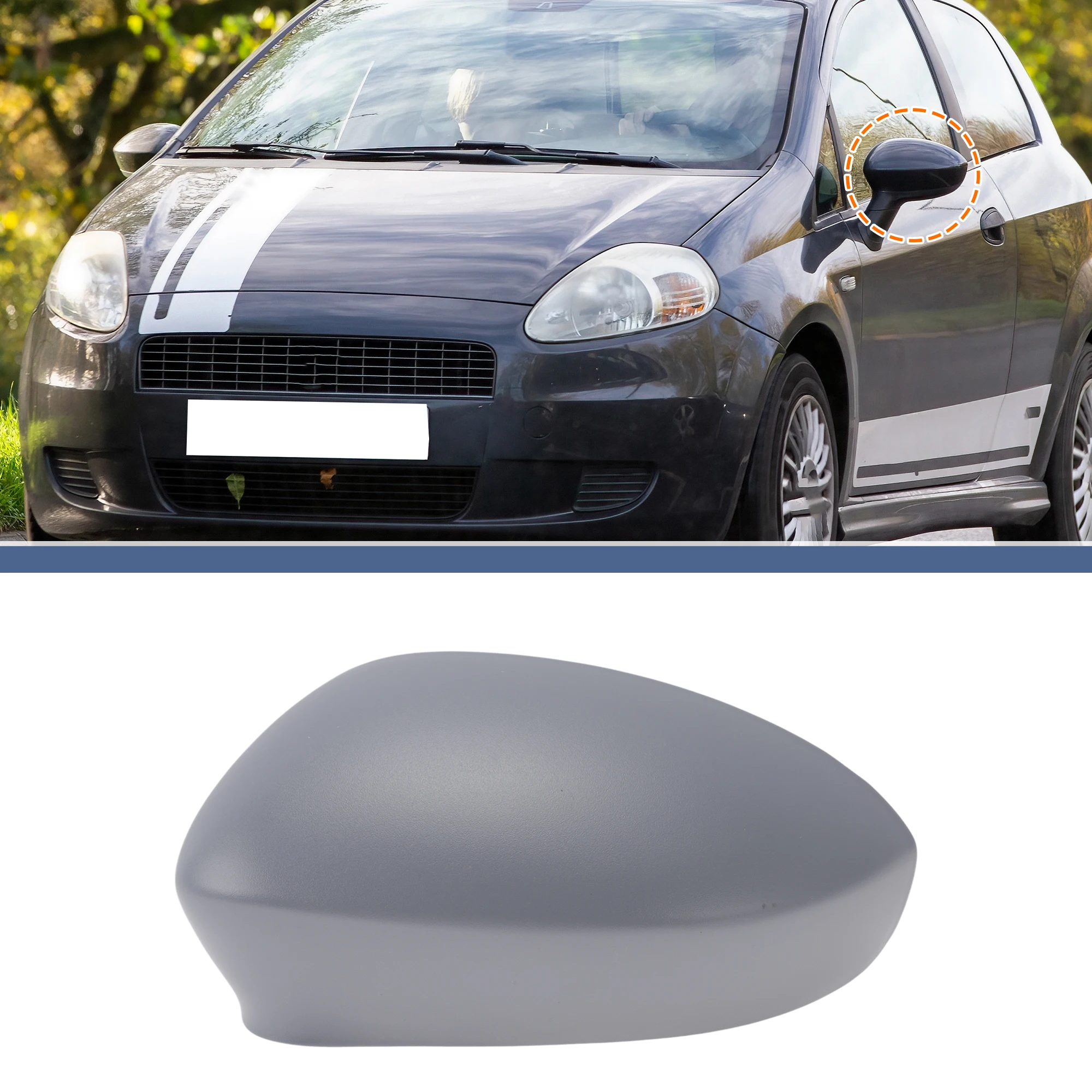 

UXCELL сменная крышка зеркала с левой стороны водителя, серая для FIAT GRANDE PUNTO 06-10