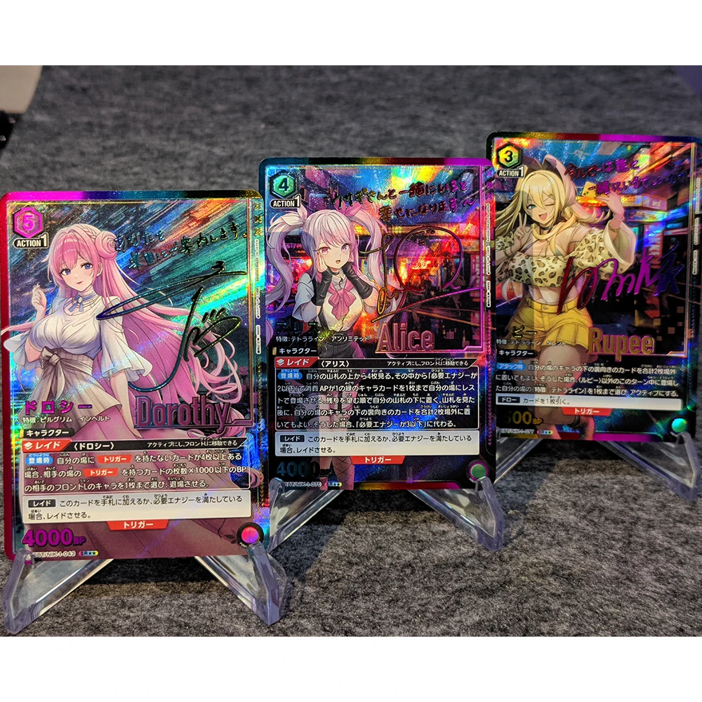 6Pcs/set Anime WS Collection SSR Cards Goddess of Victory Nikke Hongryeon Signature Card Gilding Refractive Color Flash Gifts