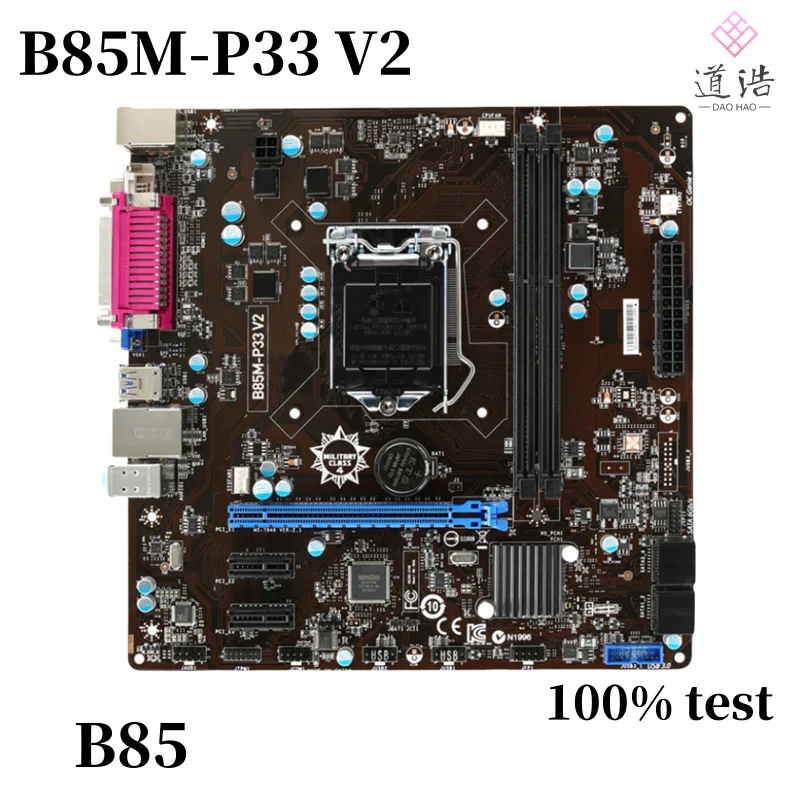 

Материнская плата B85 для Φ V2 16GB LGA 1150 DDR3 Micro ATX материнская плата 100% протестирована полностью работает