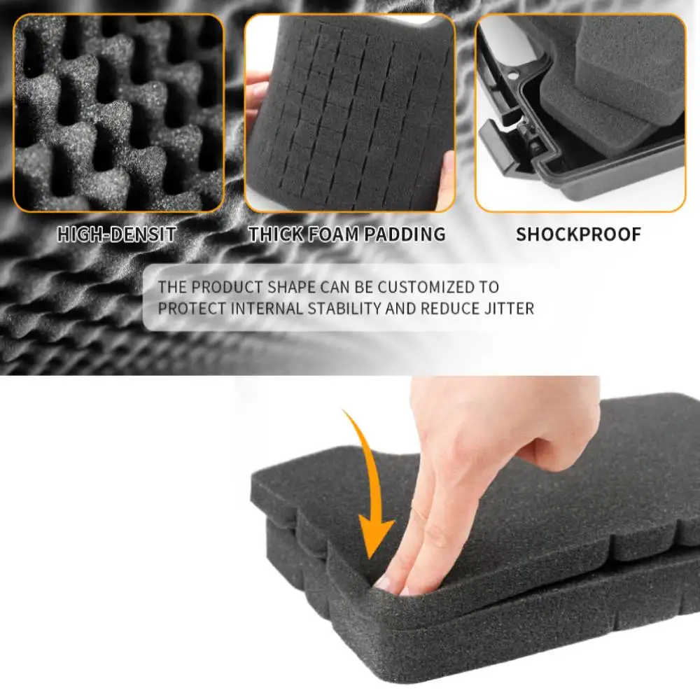 GUGULUZA ABS Gun Case Pistol with Foam Portable Storage Gun Box Lockable Waterproof Hard Gun Case for Hunting Airsoft Paintball view 4