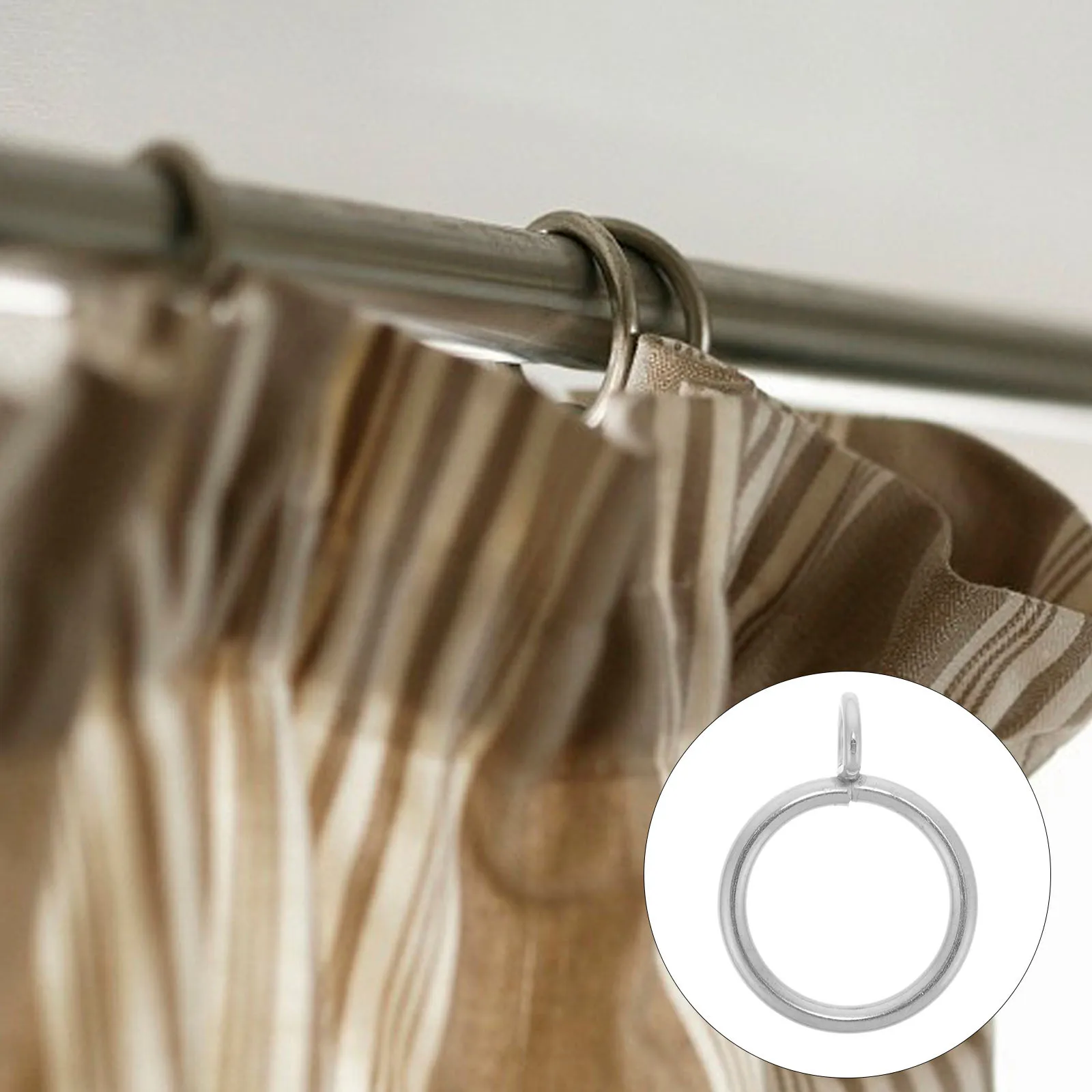 

10Pcs Versatile Shower Curtain Eyelet Rings Thickened Easy to Use for All Types of Curtains Curtain Rod Rings