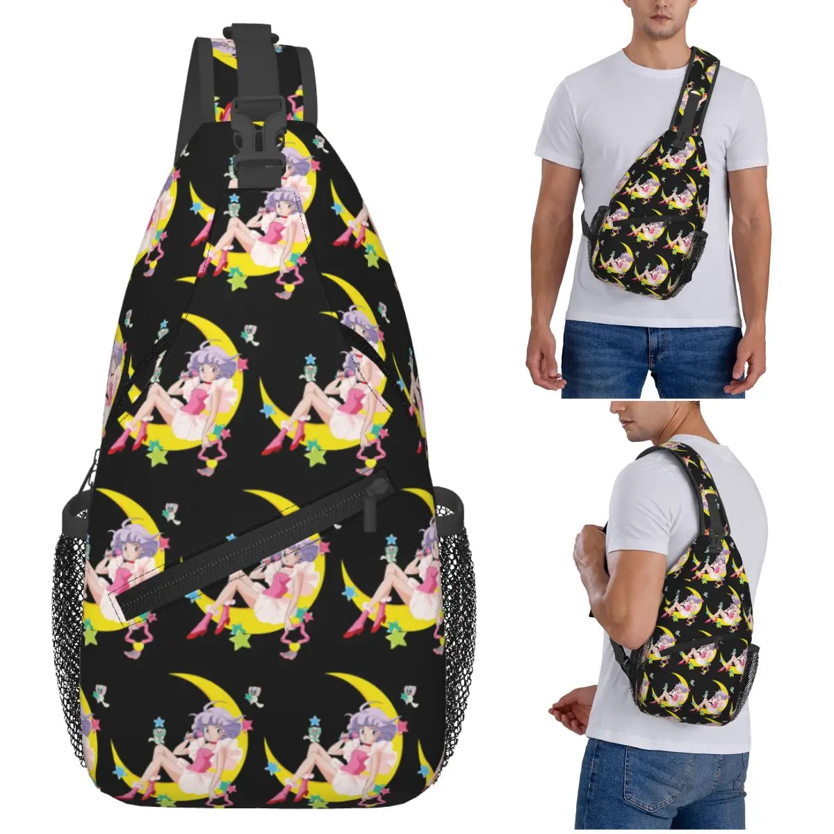 

Creamy Mami Chest Bag Men Sling Crossbody Backpack Chest Bag Travel Hiking Daypack Shoulder Bag