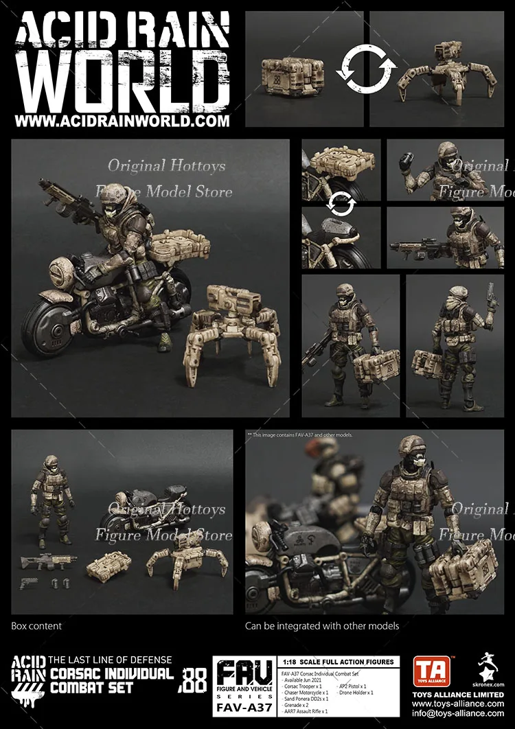 Acid Rain War 1/18 Soldier 88 Sand Army FAV-A16 Sand Fox Sniper FAV-A37 Corsac Trooper Full Set 3.75-inch Action Figure Doll