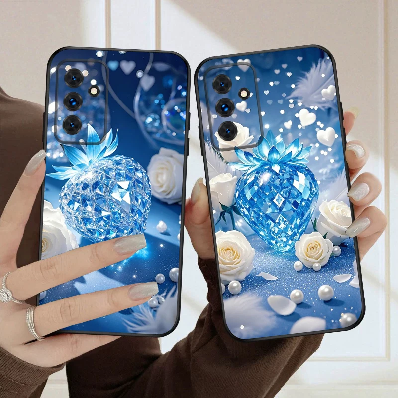 

Blue Strawberry For Samsung S20FE S 21 22 23 FE 24 Plus 25 Ultra Galaxy M23 32 34 35 52 53 54 55 5G silicone soft phone case