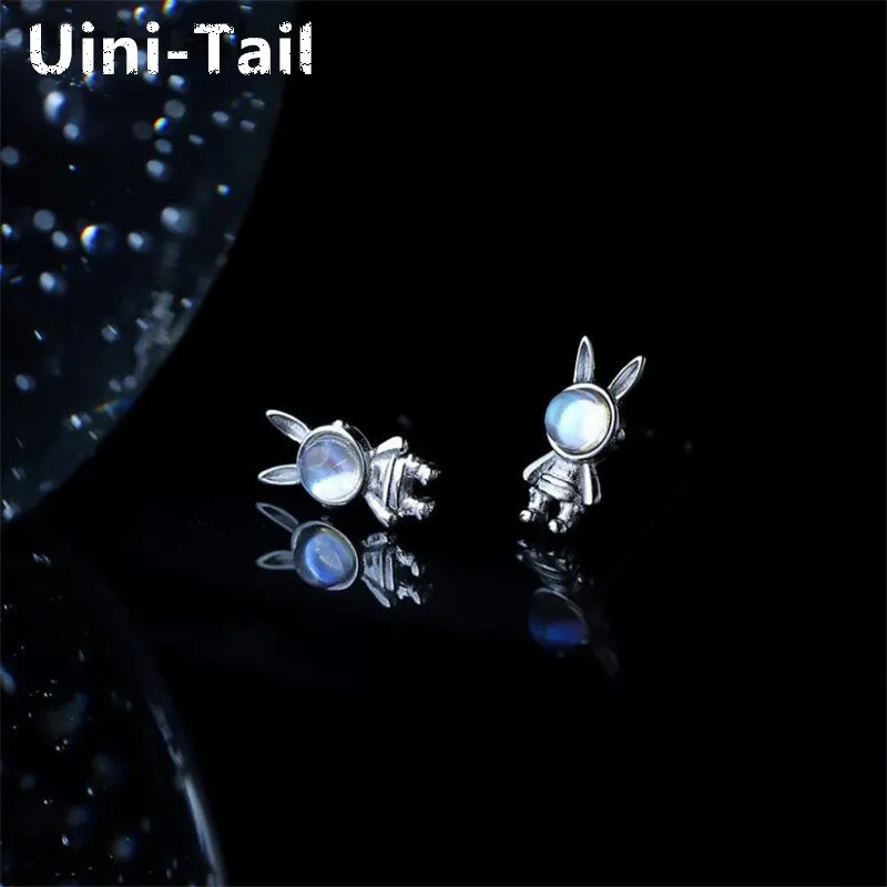 Uini Tail Hot Selling New 925 Tibetan Silver Rabbit Astronaut Earrings Simple Fashion Trend Sweet High Quality Jewelry JK494