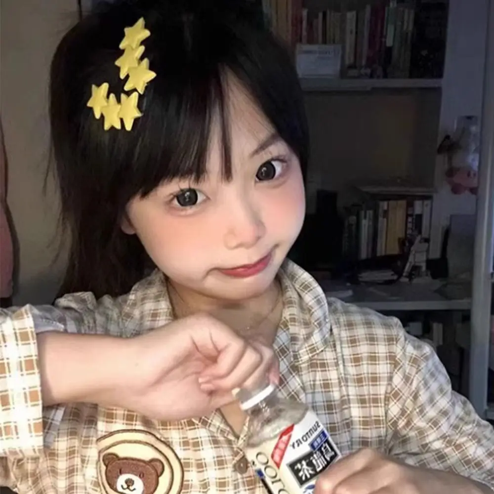 새로운 합금 별 모양 헤어 클립 요정 같은 달콤한 Y2K 헤어 클립 도파민 헤어 액세서리 앞머리 클립 소녀용