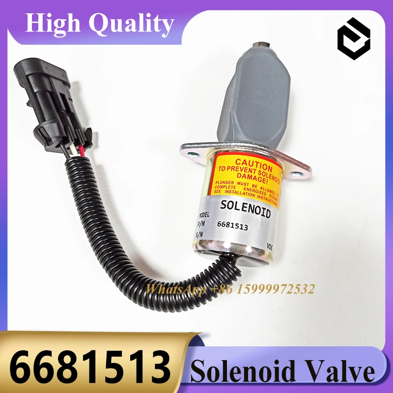 

6681513 12V Fuel Shutoff Solenoid Valve for Kubota Bobcat Skid Steer S150 S160 S175 S185 Parts