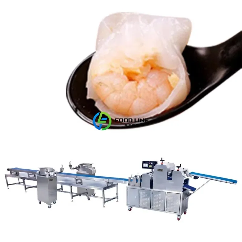 Línea de Producción Automática de Dumplings de Camarón, Equipo Multifuncional para la Elaboración de Har Gow Estilo Artesanal