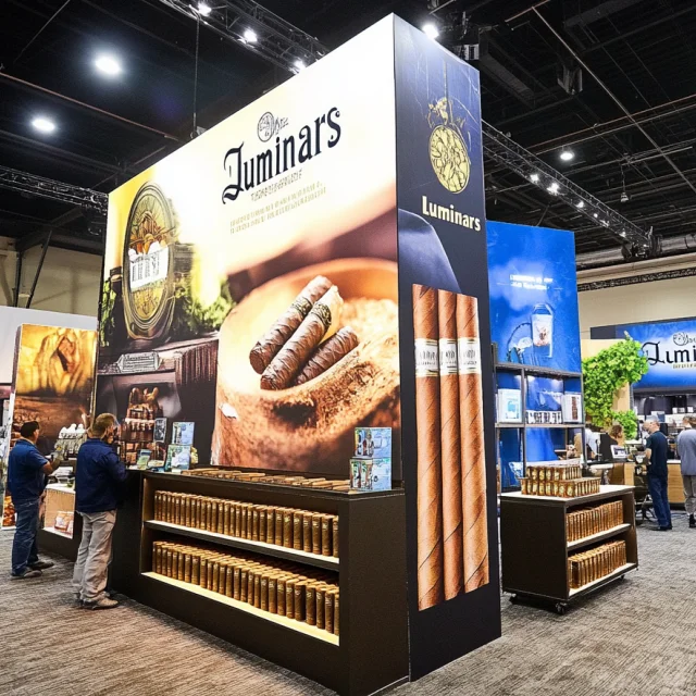 Affichage de commerce LED personnalisé 10x20 avec étagères de commerce et salle de rangement à cadre en aluminium pour la conception de stand d'exposition PCA