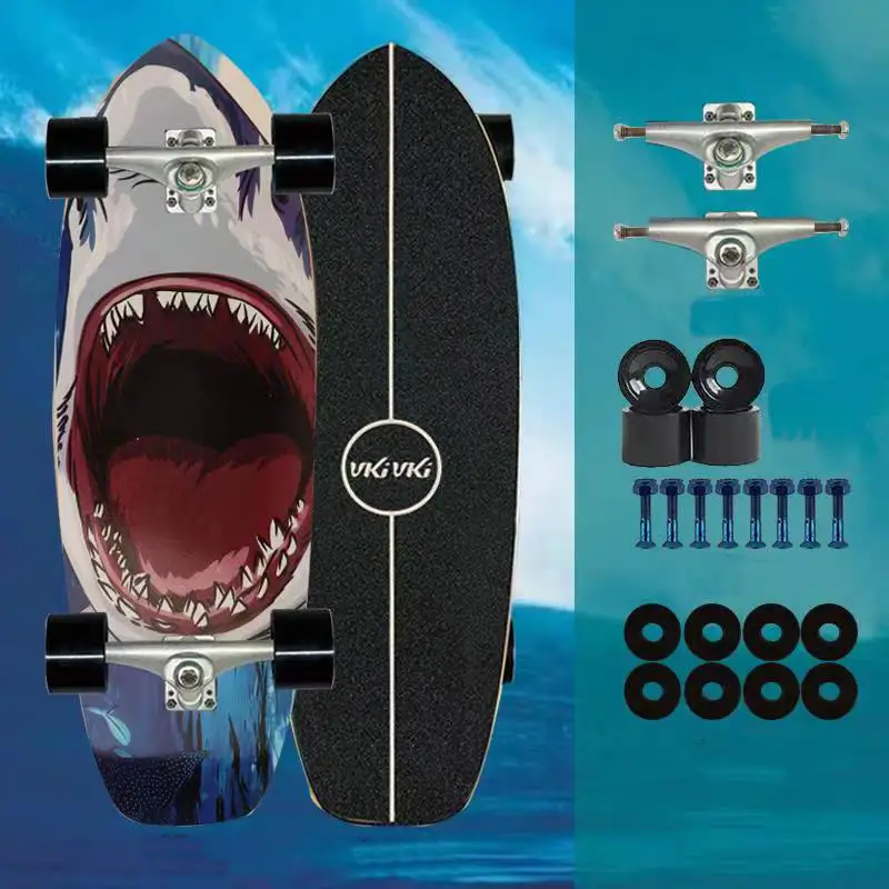 Professional Skateboard Four-wheel Surfskate Maple Skateboard Surface Land Surf Skate Professional Big Fishboard Dropshipping