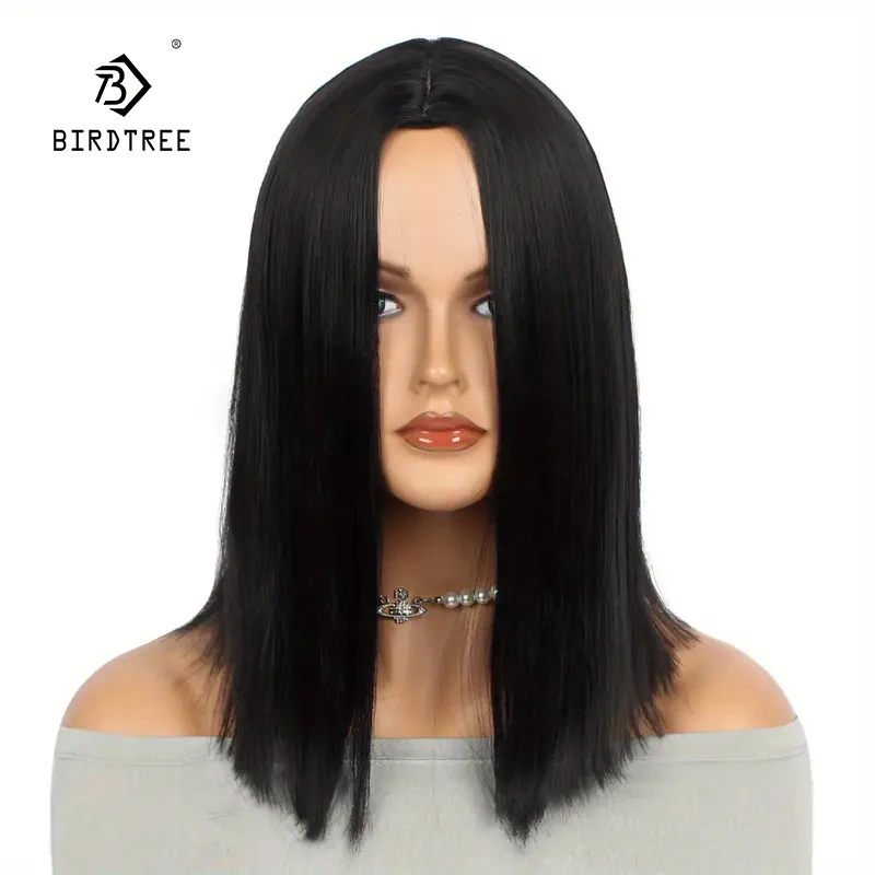 Black Bob Style Wig for Women - Heat Resistant Synthetic Hair, Straight Rose Net Cap, Sassy Look for Daily Wear, Partiy J47801S