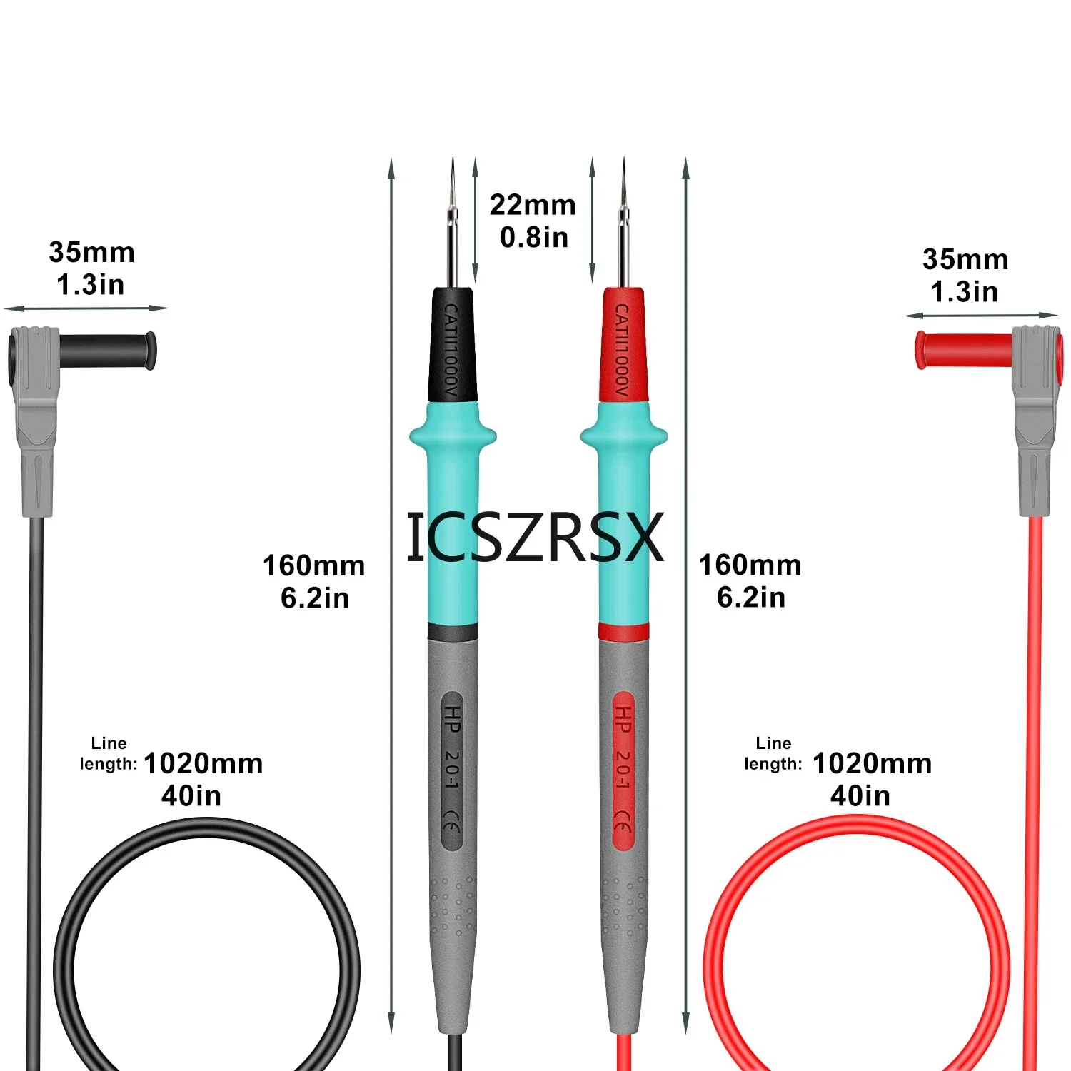 2 пары, силиконовые Щупы для мультиметра, 1000 В, 20 А