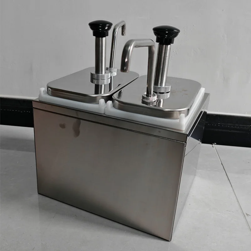 

Commercial Fruit Sauce Pump Machine Manual 4L Cheese Dispenser Machine Stainless Steel Tomato Double-head Sauce Pump