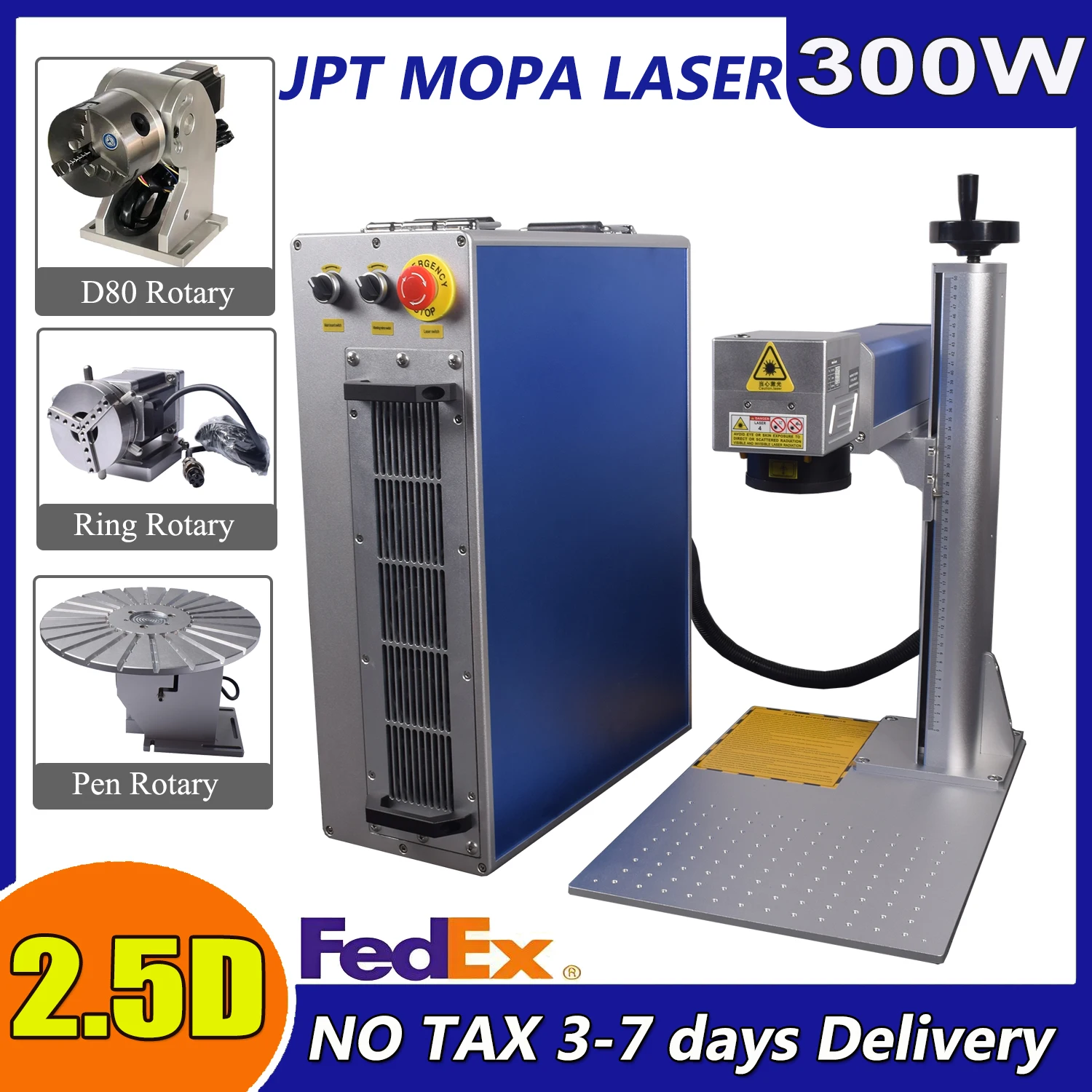 2.5D JPT MOPA 200W EZCAD 3.0 Fiber Laser Engraver Cutting Machine BJJCZ original board Relief Marking Deep Engraving on metal