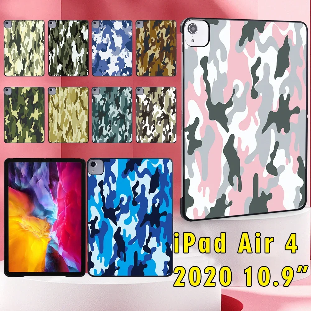 Cover per AppleiPad Air 5 10.9 2022/Air 4 2020 10.9" IPad Air 4 Colori mimetici Custodia rigida per tablet sottile + stilo