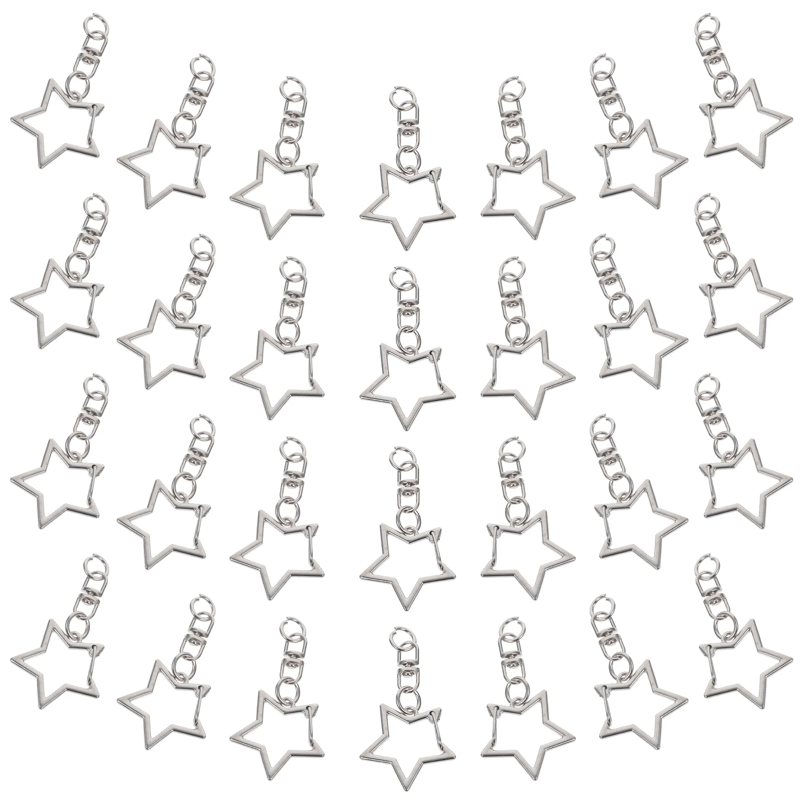 

60 Pcs Pentagram Keychain Metal Swivel Clasps Snap Hook Silver DIY Craft Projects Daily Lanyard Lobster Clasp Accessories