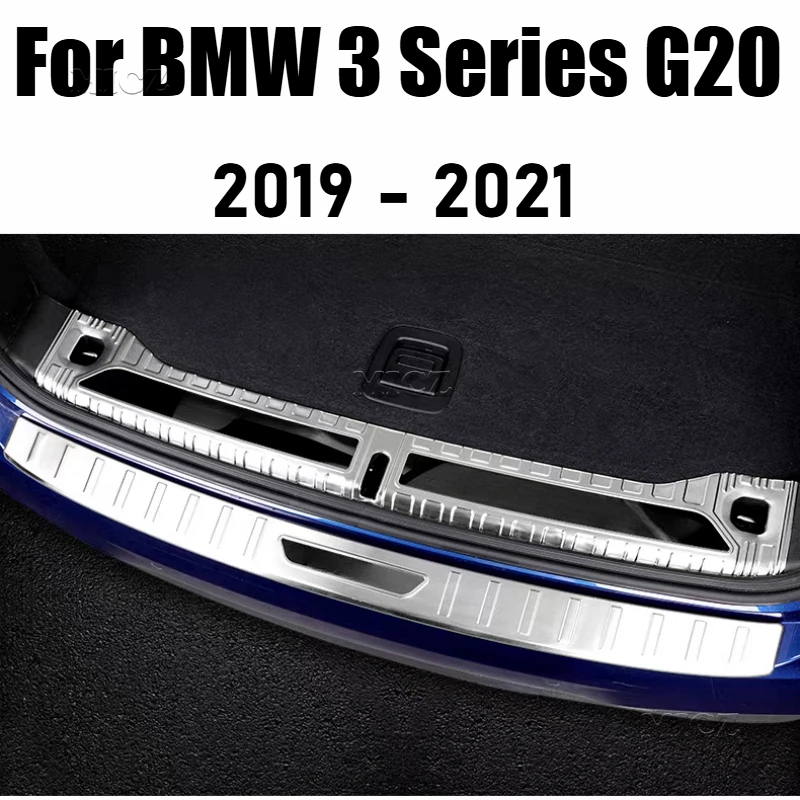 

For BMW 3 Series G20 Stainless Steel Rear Bumper Protection Window Sill Outside Trunks Decorative Plate Pedal 2019 - 2021