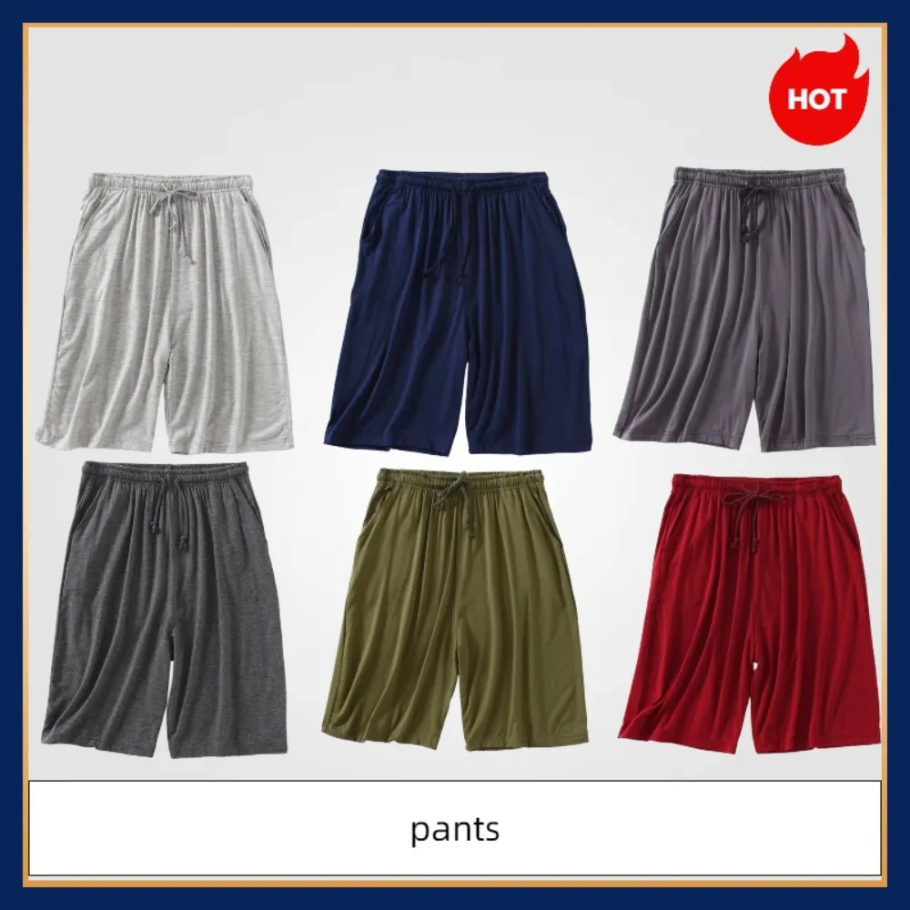 

2025 летние шорты для мужчин, повседневные домашние шорты свободного покроя с 5 точками, тонкие домашние брюки