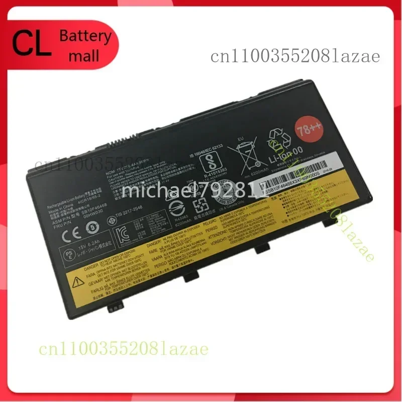 

Q Новый оригинальный аккумулятор 96 Втч для Lenovo ThinkPad P70 Series 00HW030 SB10F46468 78++