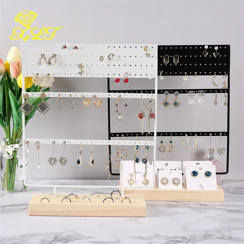 Wholesale 144 Holes Stud Earring Display Rack Metal Stand Holder Jewelry Earrings Organizers Showcase Packaging Display