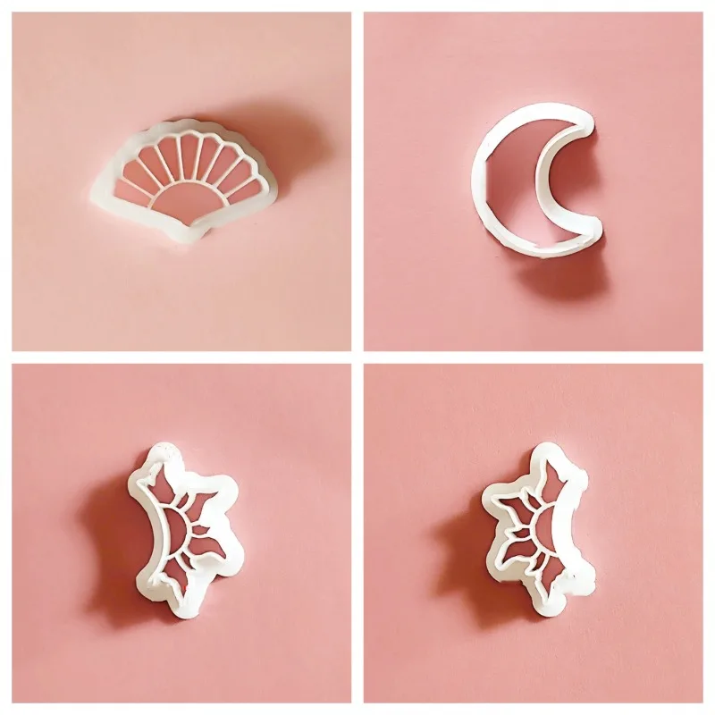 Moon Earrings New Soft Pottery Polymer Clay Cutter Classical Fan/sun Shape Mold Jewelry Earrings Pendant Hand Cutting Tools