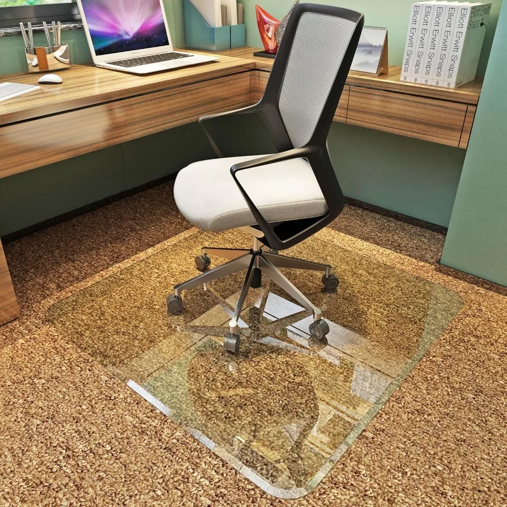 

Exclusive Beveled Edge Glass Chair Mat for a Smooth Glide and Easy Roll On/Off by Ultimate Office Chair Mat