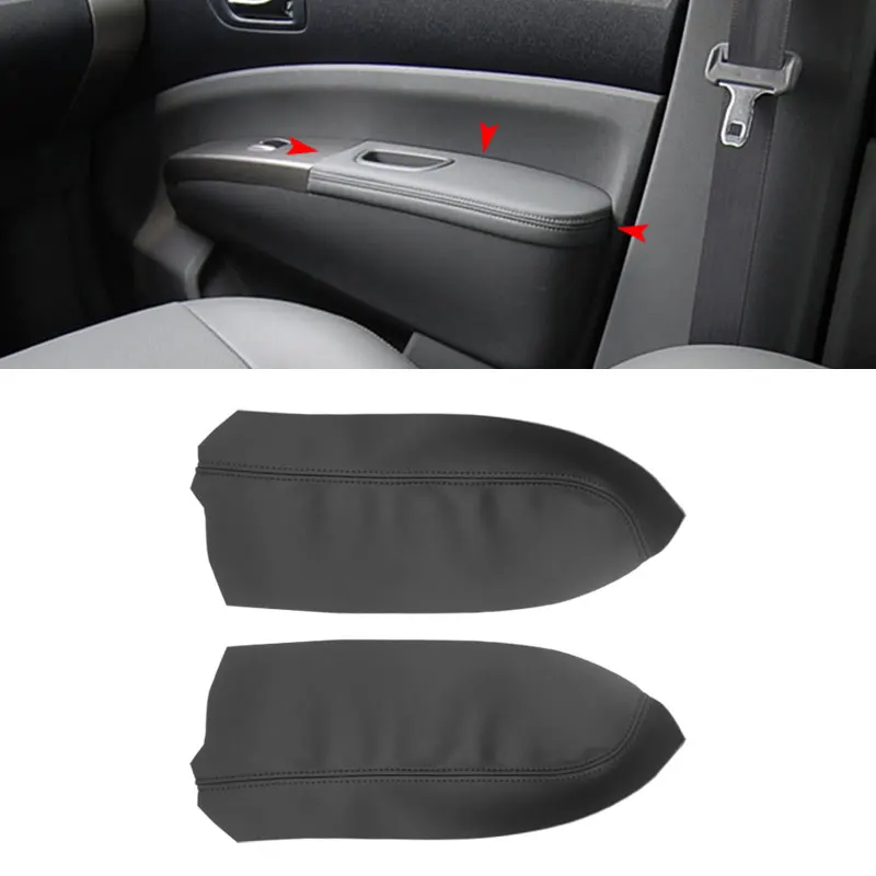 For Toyota Prius 2004 2005 2006 2007 2008 2009 2pcs Car Microfiber Leather Front Door Armrest Panel Cover Protective Trim