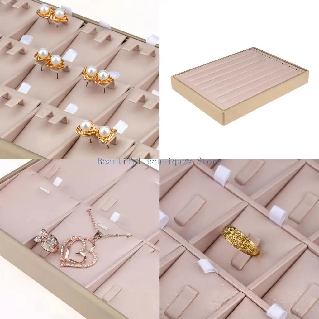 

U4LF Practical Leather Jewelry Box Insert Champagne Shade Fits Most Drawers