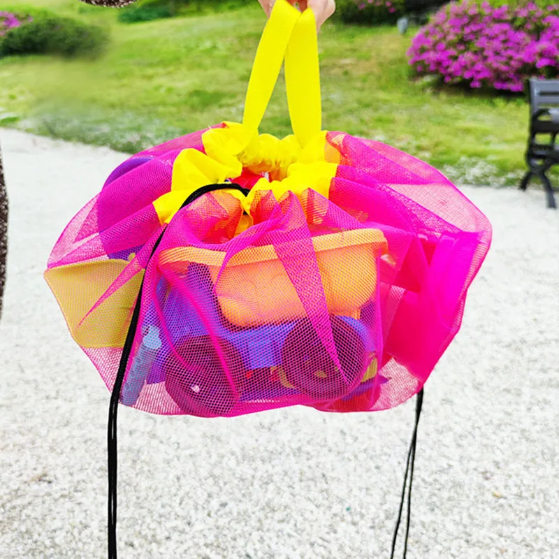 Outdoor Foldable Beach Mesh Bag Portable Children Sand Away Kids Beach Toys Clothes Sundries Storage Mesh Bags