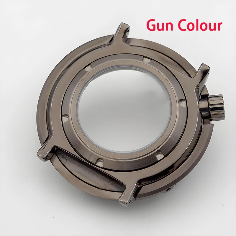 Hot Selling Gun Gray Scallop Canned Watch Case Stainless Steel Diver Watch Shell Fit NH34 NH35 NH36 Movement