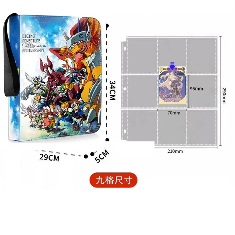 400/900pcs Digimon Adventure Card Album Book Folder 4/9 Card Slots Collections Zipper Double Pocket Zipper Card Binder Holder