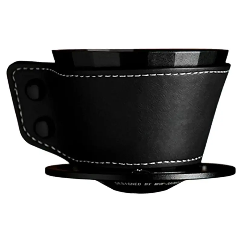 

BAAR-Aluminum For 1-For 2-Cup Coffee Dripper Pour Over Coffee Maker Leather Cover Fits Cake Filter Paper- Meteorite Design