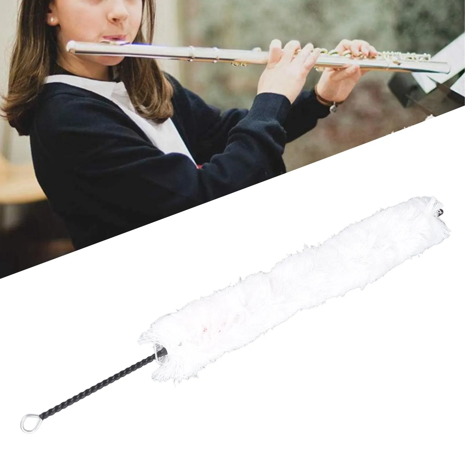 Flute Cleaning Kit Rod White Cotton Thread Inner Wall Wiping Brush Swab Accessories