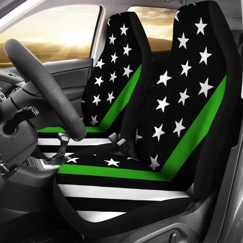 Thin Green Line Car Seat Covers (Set Of 2) / Army Thin Green Line Car Seat Covers