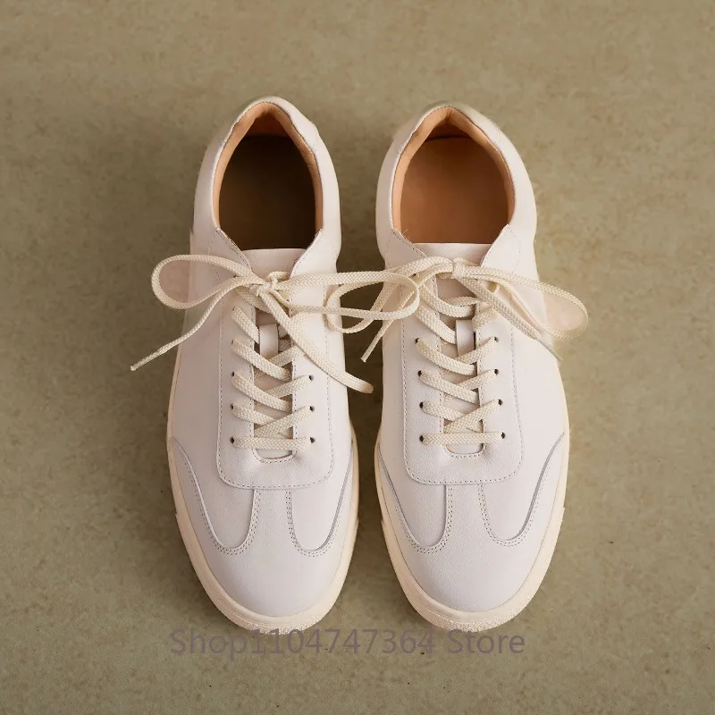 British Style Spring Autumn Casual White Shoes Men's Japanese Cowhide Sports Board Shoes Male Oxfords Breathable Flats
