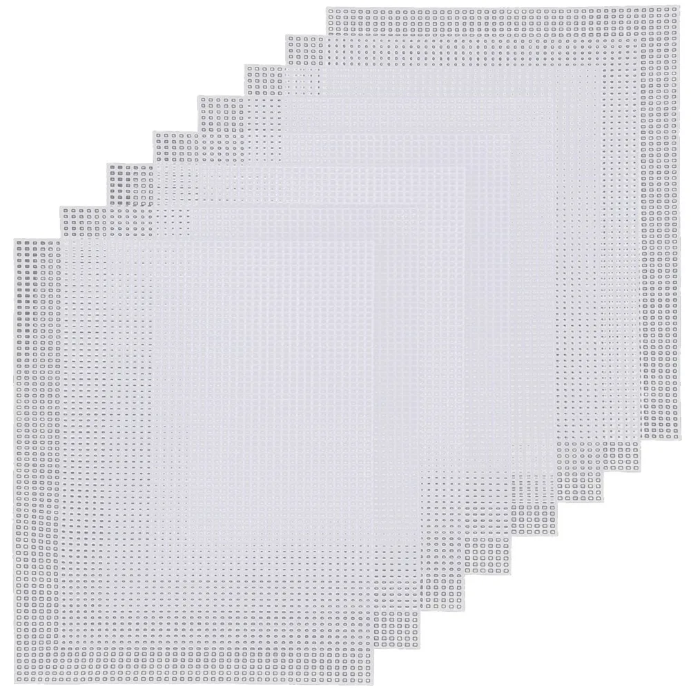 A56K Canvas Pads 8 Pcs White Rectangle Plastic Mesh Sheet Flexible Plastic Canvas for DIY Crafts Embroidery Crafting Knit