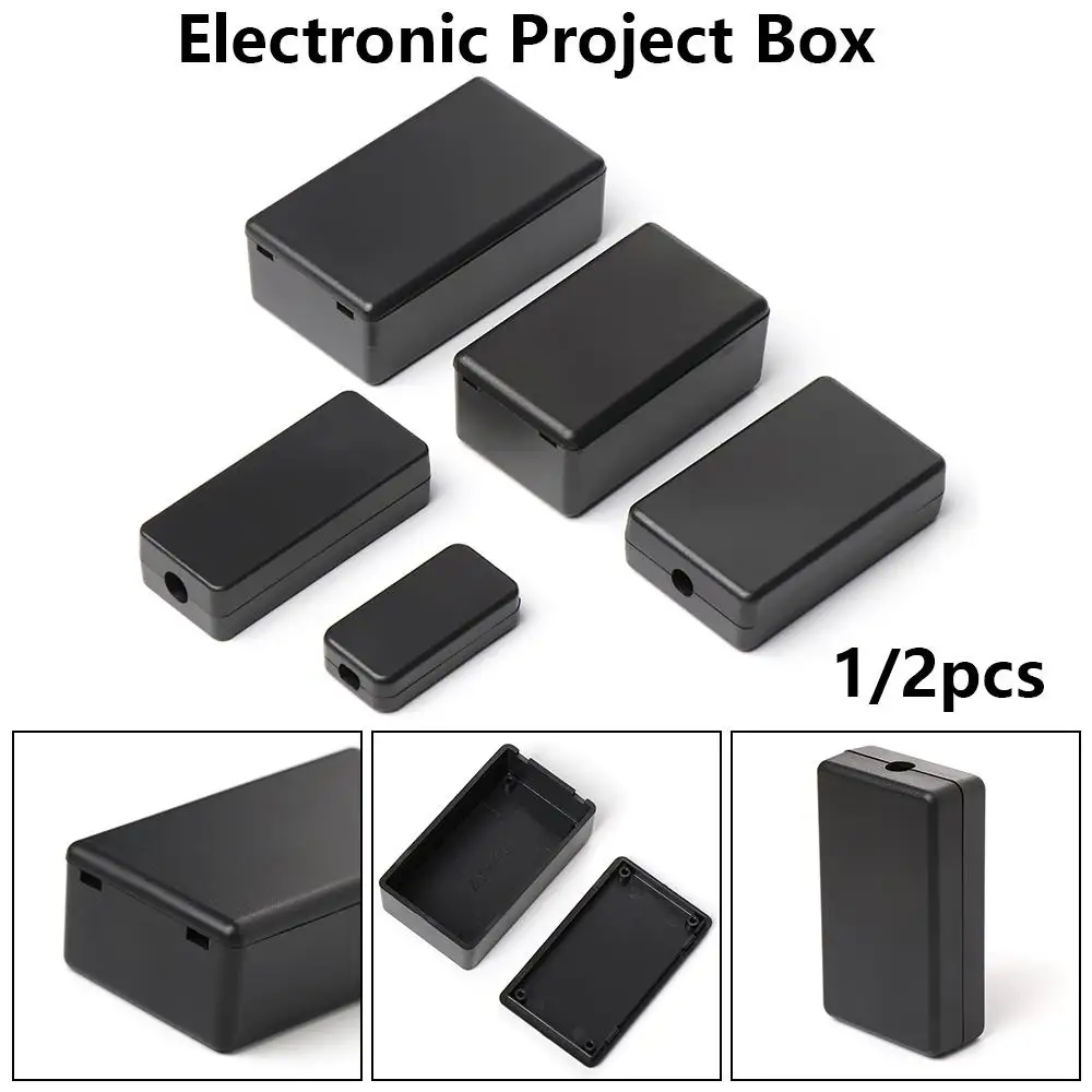 1/2pcs Plastic Waterproof Black DIY Housing Instrument Case Plastic Electronic Project Box Electric Supplies