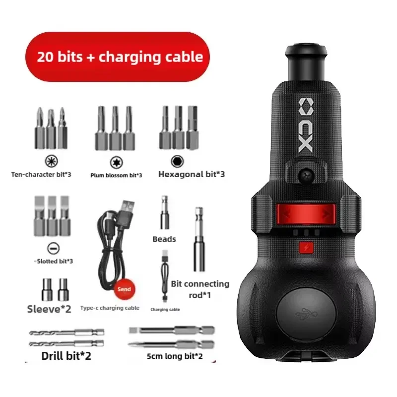 Cordless Electric Screwdriver Mini Drill 3.6V Li-ion Battery Manual and Electric USB Charging Torque Adjustment Home Tool