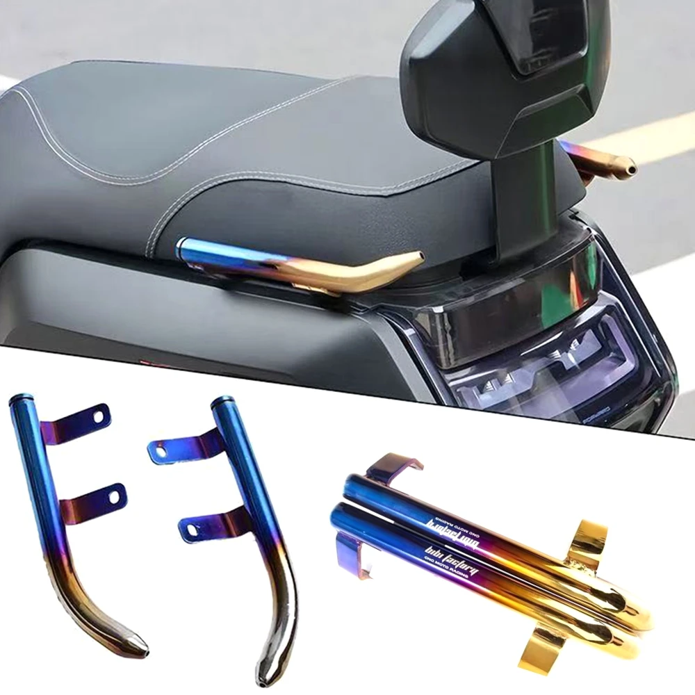 For NIU Electric Scooter N1 N1S NQI NGT Modified Rear Armrest Burning Titanium Metal Tail Wing 304 Stainless Steel Side Handrail