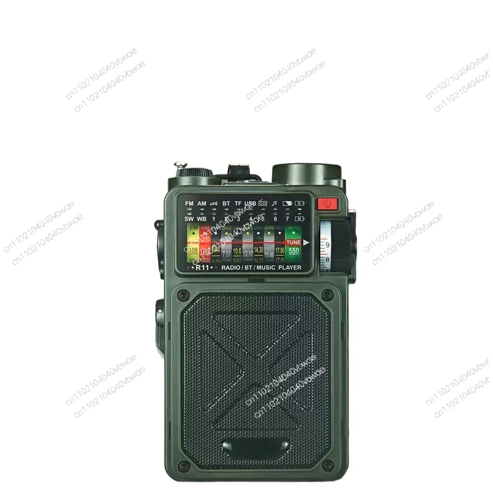 Suitable for R11 multi-function emergency portable outdoor Bluetooth TF card U disk playback full-band solar radio
