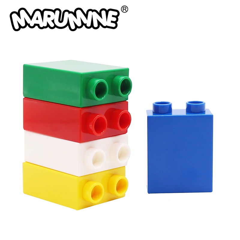 MARUMINE クラシックベース大型サイズ隆起 2 穴ビルディングブロックレンガモデルパーツ 10 個 MOC アクセサリークリエイティブ建設