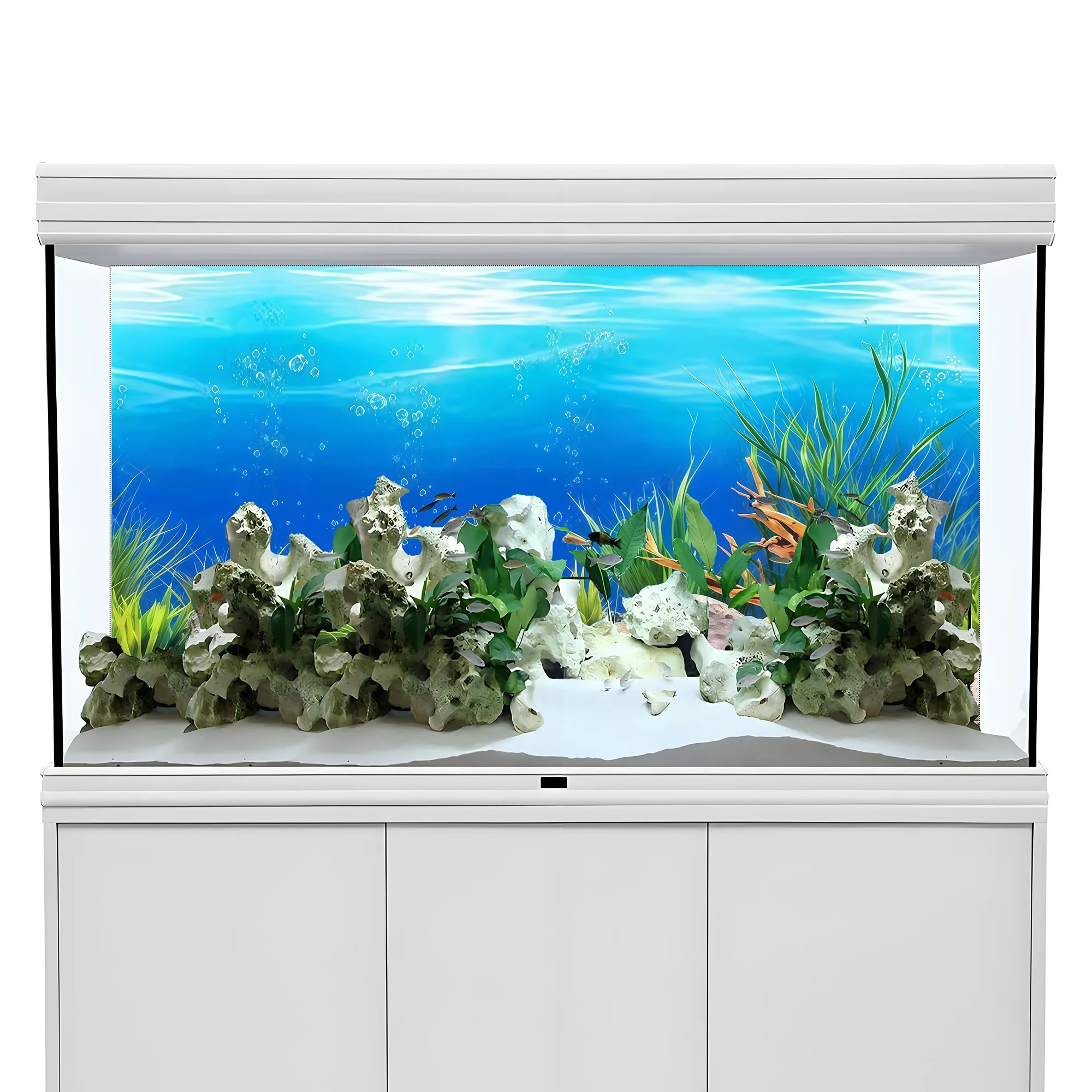 Aquarium Background, Background For Fish Tank ,Stone in the Stream, Aquarium decor, Front Self-Adhesive 2D Flat Sticker