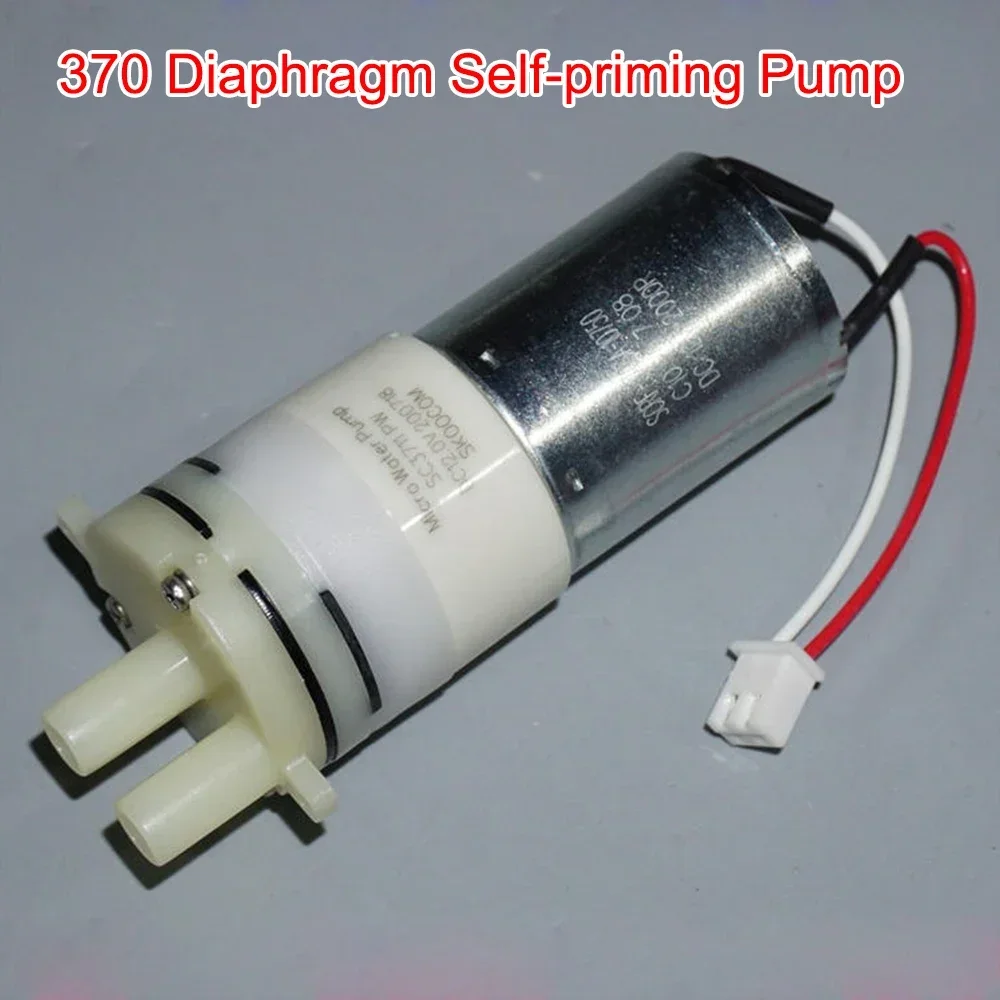 DC 12V Self Priming Water Pump Mini 370 Motor Diaphragm Pump Low Noise 0.6L/Min Large Flow for Water Dispenser Pumping