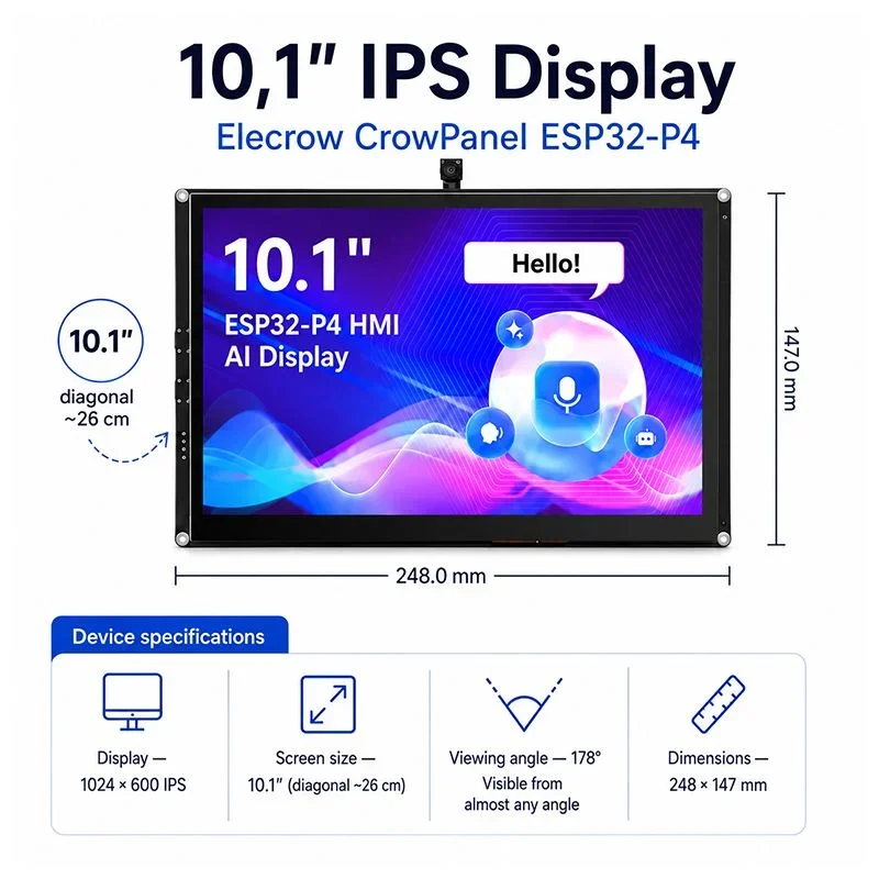 Popular 10.1inch Control Panel for Smart Home Assistant, Ready-to-Use Wall-Mounted Touchscreen with With 2MP Camera as Optional