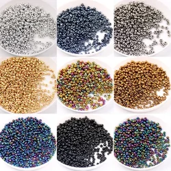 Size 1.5mm 2mm 3mm 4mm Electroplating Silver Bronze Metal Color Millet Beads Diy Handmade String Necklace Scattered Beads