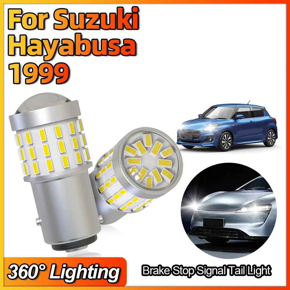 Car Light 1157 Brake Reverse BAY15D P21/5W Led Bulb Auto Rear Tail Parking Signal Lamps White 6000K 12V For Suzuki Hayabusa 1999 