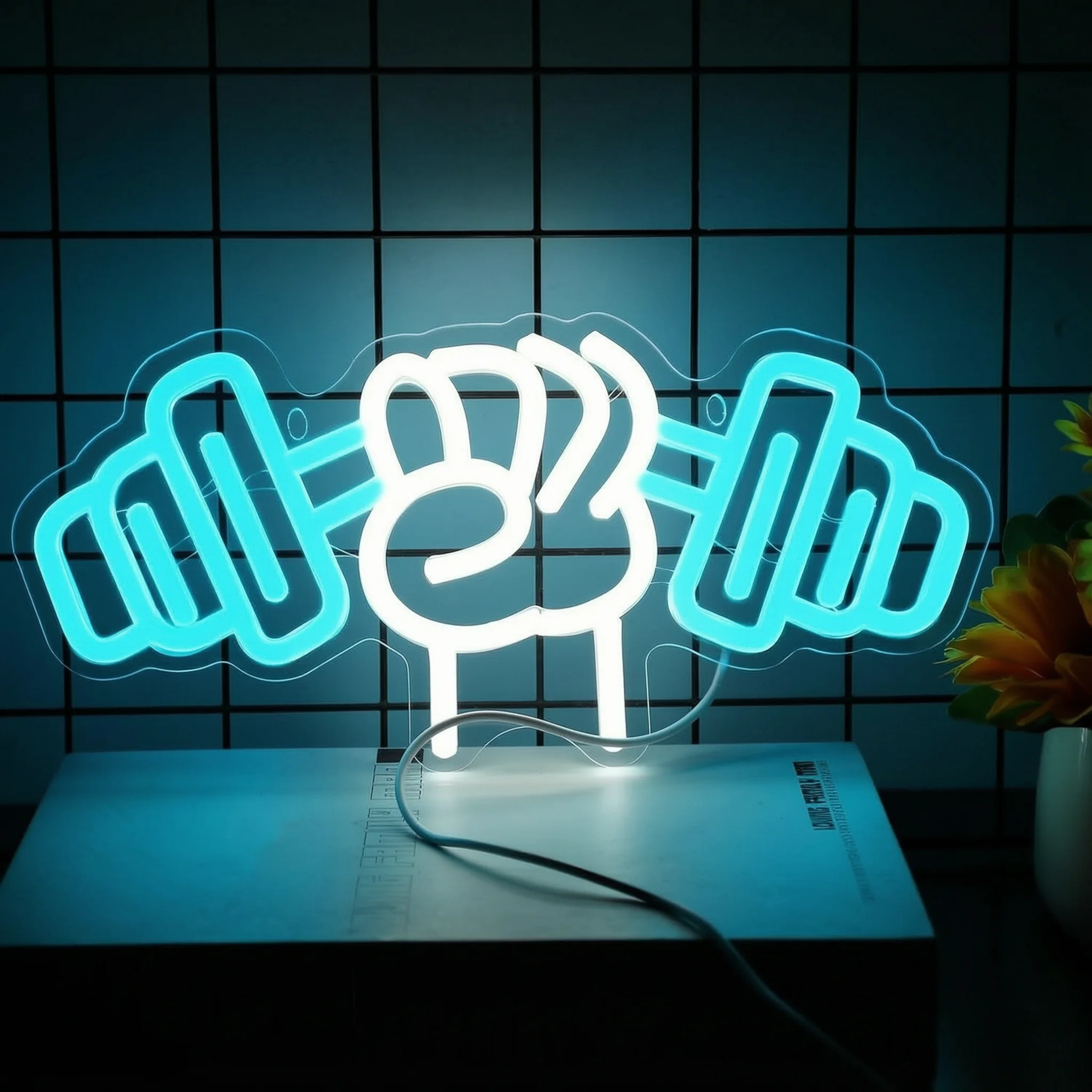 Panneau lumineux néon Shaka Bl - Home Gym Neon Sign avis et prix