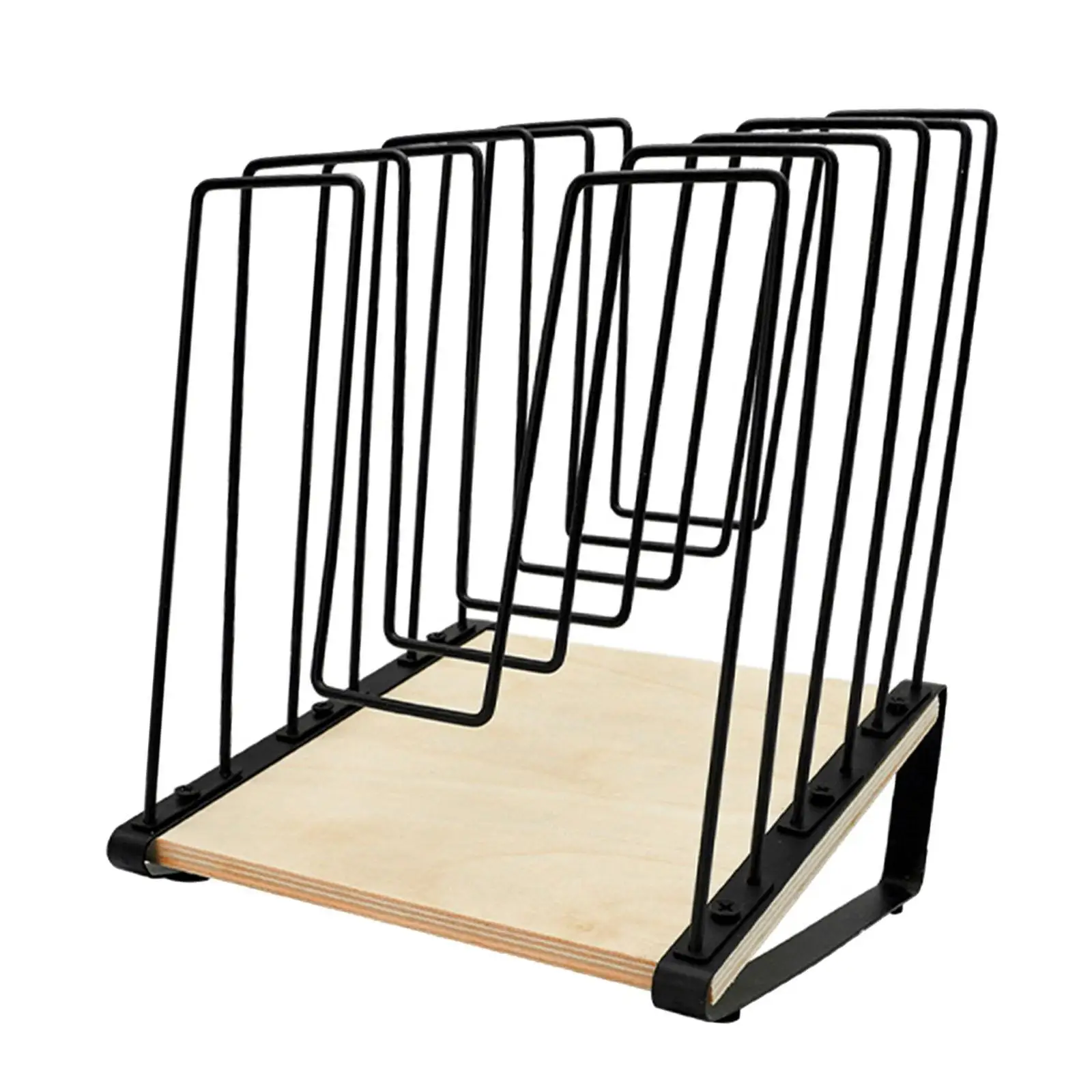 Desk File Organizer File Stand Inclined Black Decorative Books Storage Magazine Newspaper Holder Document Rack