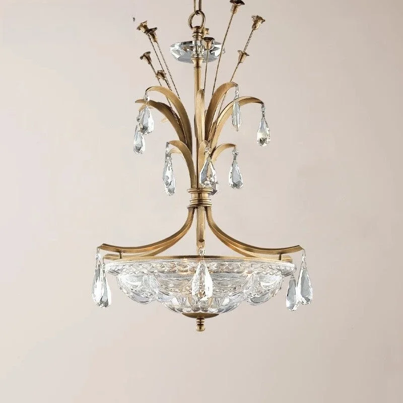 French light luxury crystal chandelier European court villa entrance study bedroom warm dining room