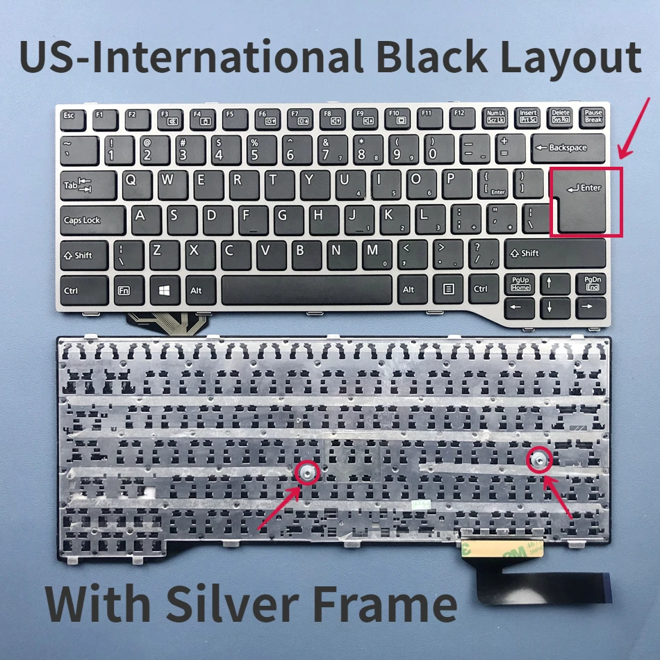 US-International Laptop Keyboard For Fujitsu Lifebook E733 E734 E743 E744 U745 E546 E547 E544 E736 E746 Series US-I Layout